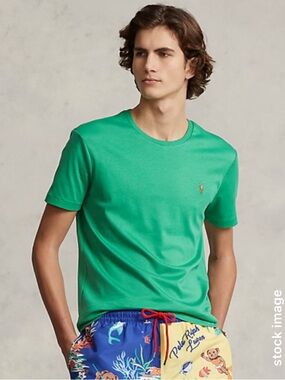 NWT Polo Ralph Lauren Clasic Fit Soft Cotton Crewneck Green T Shirt Men's MEDIUM